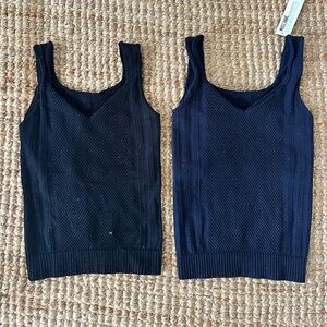 SCALA SEAMLESS TANK TOP SET BLUE AND BLACK NWT NWOT one size
